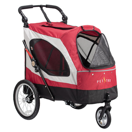 Show Tech Petstro Large 3-Wheel Buggy Red/Grey - stroller for dogs, cats, large stroller, for