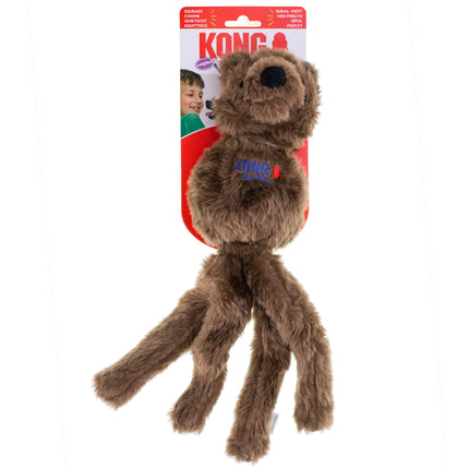 KONG Wubba Friends Bear - plush teddy bear for dogs, with tails, a ball inside, and a squeaker