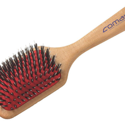 Comair Wooden Paddle Brush - small brush for normal and thicker hair, with natural bristles and nylon.