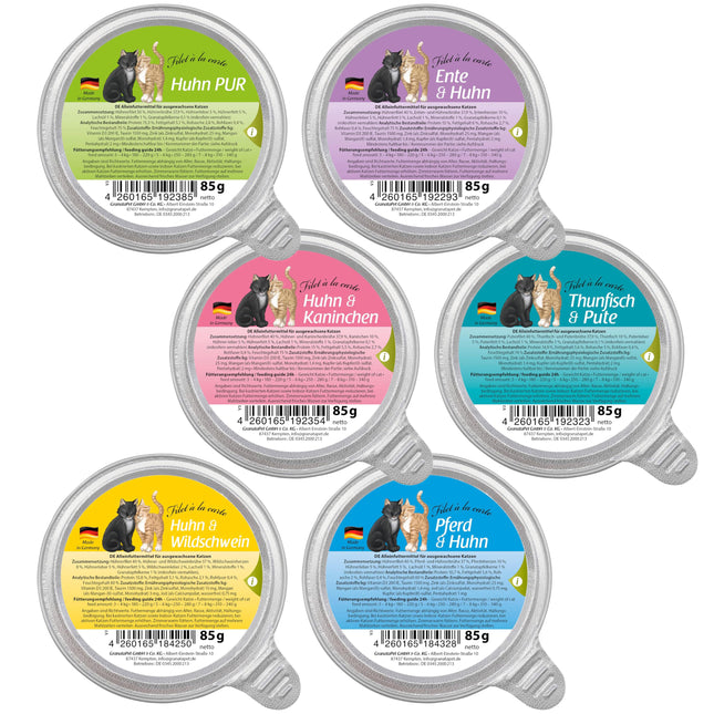 GranataPet Filet à la carte Set - wet food for cats, chicken fillets in their own sauce, mix of 6 flavors