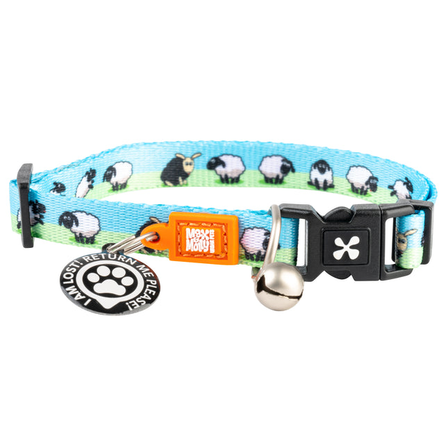 Max&Molly GOTCHA! Smart ID Cat Collar Sheep - colorful collar for cats with a smart Tag pendant