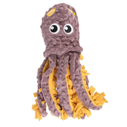 Flamingo Sniffing Carpet Puppy Squid (47cm) - sniffing toy for puppies, crinkly octopus