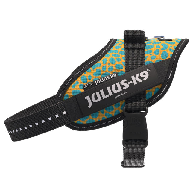 Julius - K9 IDC Powerharness Leopard - dog harness with reflectors, yellow pattern