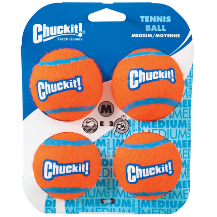 Chuckit! Tennis Ball M (6.4cm) - tennis balls for dogs, without squeaker - pack of 4