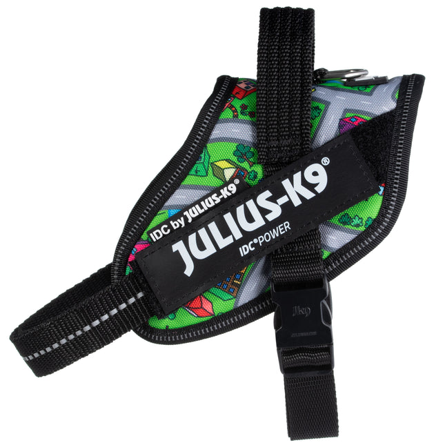 Julius - K9 IDC Powerharness Daycare - dog harness with reflective elements, colorful town pattern - Mini - Mini