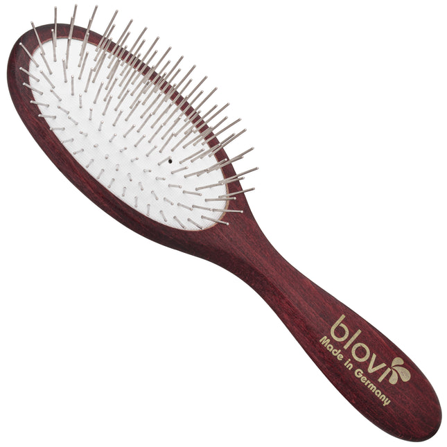 Blovi Wood Small Pin Brush - small, oval brush with short pins