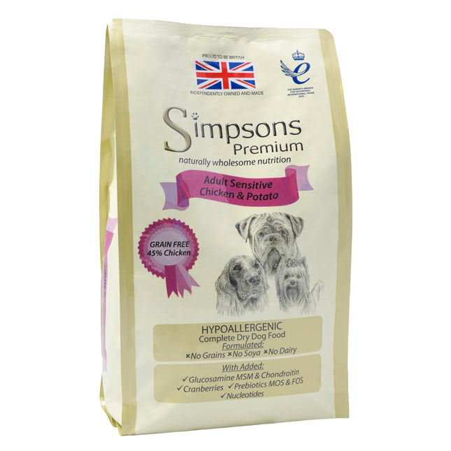 Simpsons Premium Adult Sensitive Chicken & Potato - food for sensitive dogs, chicken and potatoes