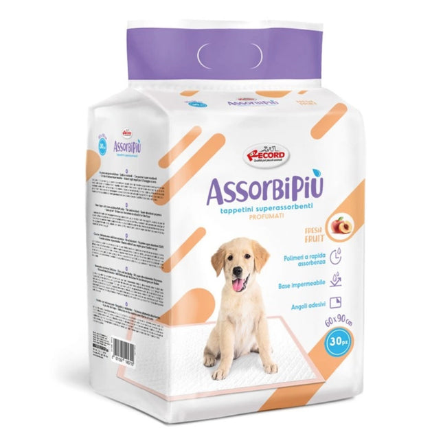 AssorbiPiu Fresh Fruits Puppy Pads - training pads for puppies, with adhesive strips, scented with fruits - 30 pieces