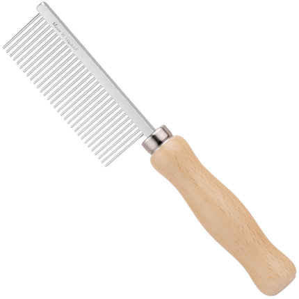 HPP UK Pet Comb - comb with a wooden handle, spacing