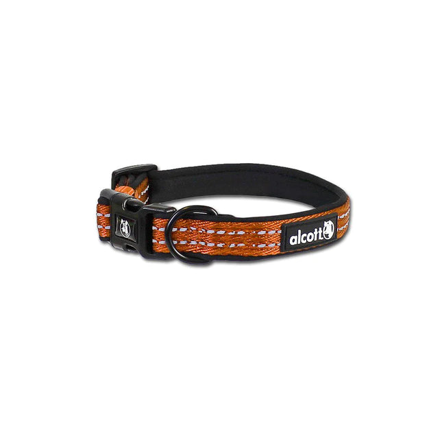 Alcott Adventure Collar Orange - reflective dog collar, orange