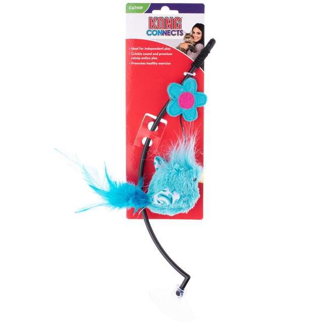 KONG Connects Window Teaser - cat wand with suction cup, feather bird