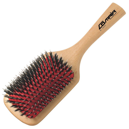 Comair Wooden Paddle Brush - medium brush for normal and thicker hair, with natural bristles and nylon.