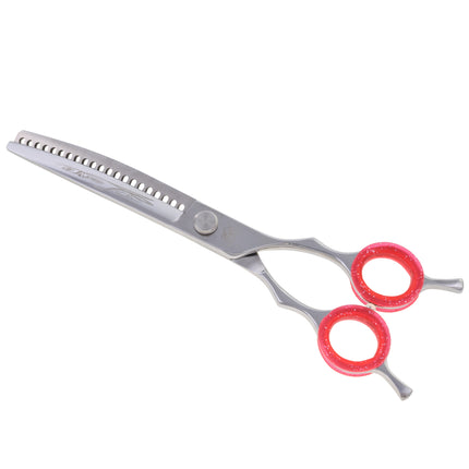 P&W AA Love Curved Chunker - professional curved thinning shears with micro-serration, 21 teeth