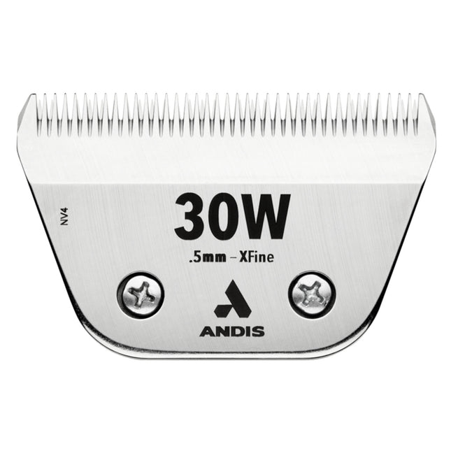 Andis Ceramic EDGE 30W XFine Wide Blade - wide ceramic blade for Snap-On clippers, chrome-plated steel