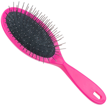 1 All Systems Oval Plastic Pin Brush - professional large brush with metal pins for dogs and cats