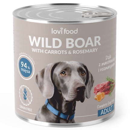 Lovi Food Wild Boar with Carrots - wet dog food with wild boar, carrots, and rosemary