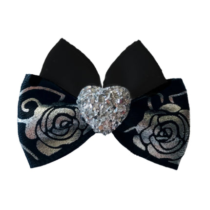 Blovi Bow Glamour satin bow with rose motif