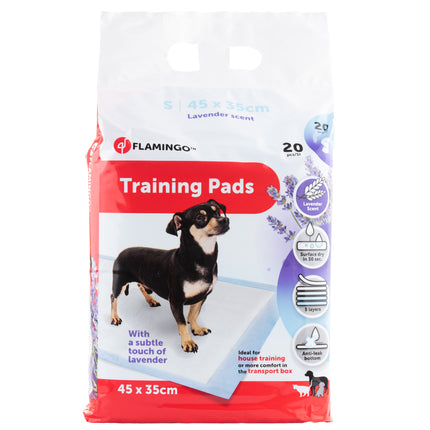 Flamingo Training Pads 20 pcs - hygienic mats for dogs, with a lavender scent