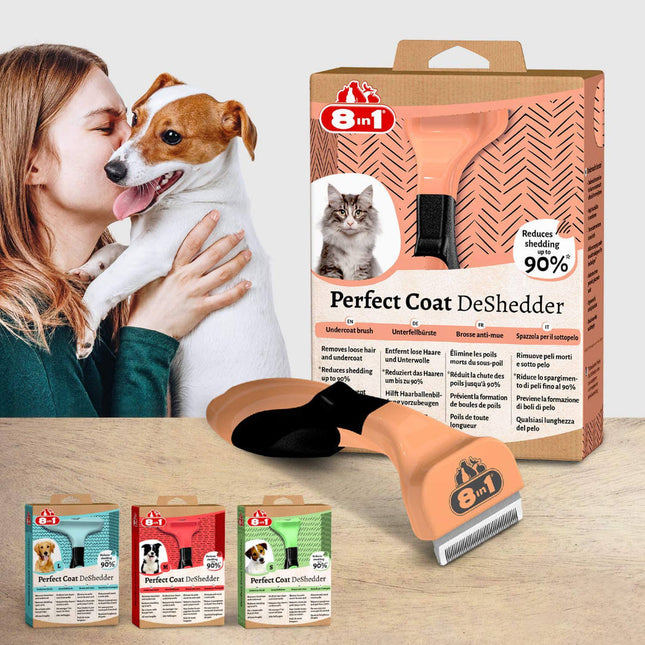 8in1 Perfect Cat Coat DeShedder - dead undercoat remover for cats of all breeds