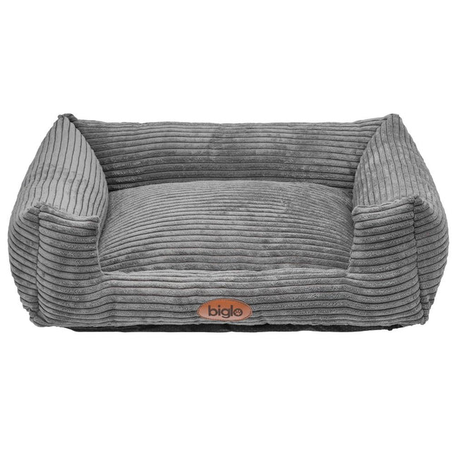 Biglo Odi Ash - corduroy bed for dogs and cats, gray