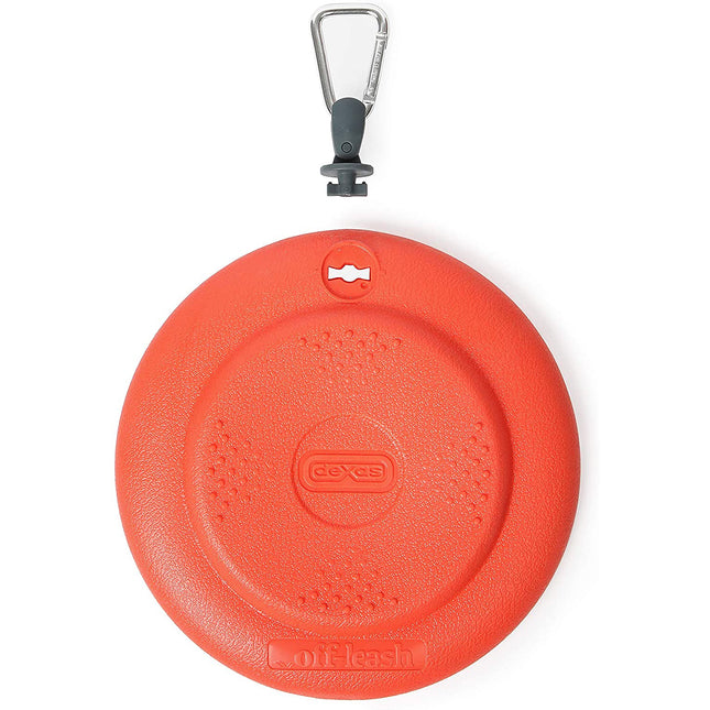 Dexas Off-Leash Frisbee Flyer - floating frisbee for dogs, with a carabiner