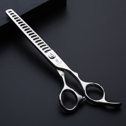 Jargem Grooming Satin Chunkers - handy single-sided thinning shears with a satin finish - 18 teeth