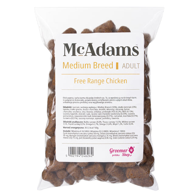 McAdams Medium Breed Free Range Chicken - baked food for medium dogs, free-range chicken - sample