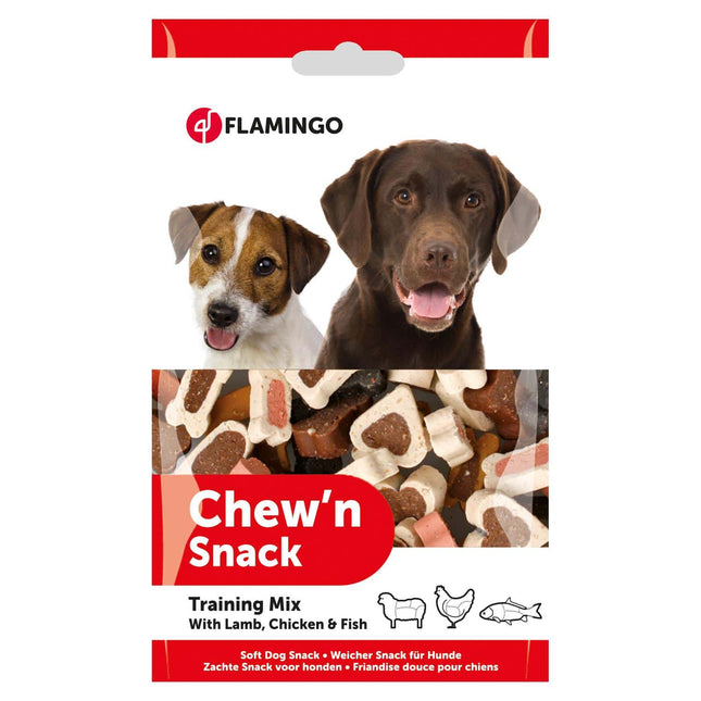 Flamingo Chew'n Snack Training Treats - training snacks for dogs, with lamb, chicken, and rice