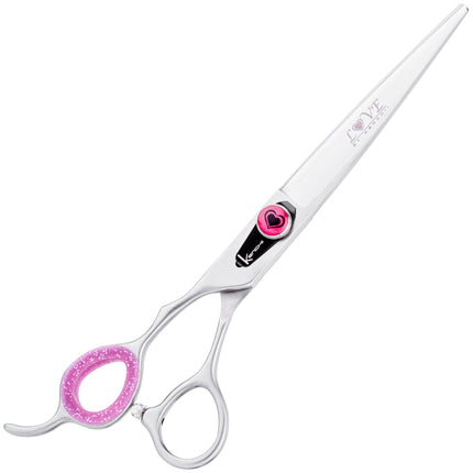 Kenchii Love Lefty Straight Scissors - professional left-handed grooming scissors with an ergonomic handle, straight design