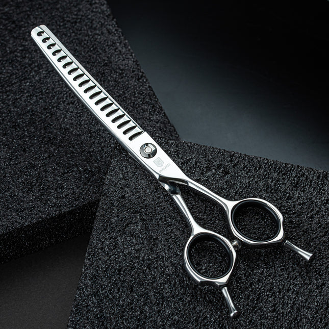 Jargem Curved Chunkers - professional single-sided thinning shears, curved, 18 teeth