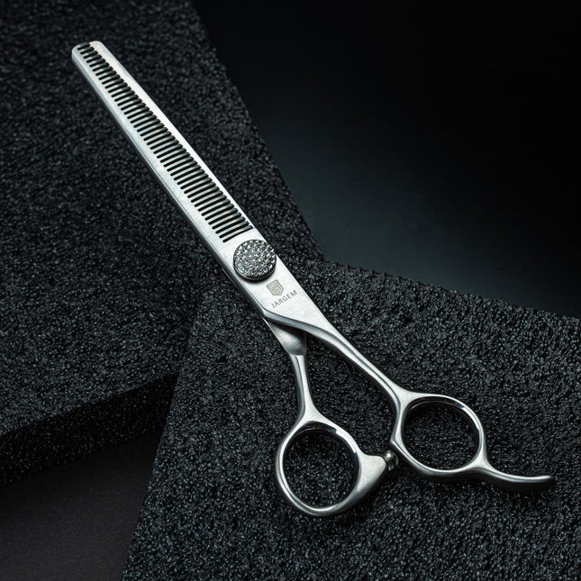 Jargem Mat Brilliant Blenders - elegant single-sided thinning shears, decorative screw with diamonds, 45 teeth