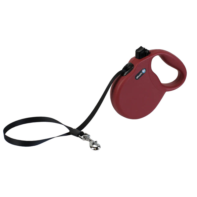 Alcott Wanderer Retractable Leash 5m Red - automatic leash for dogs, red