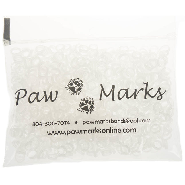 Paw Marks Non-Latex Transparent Bands 6.3mm - professional, durable, non-latex rubber bands, transparent, medium thickness, 1000 pieces