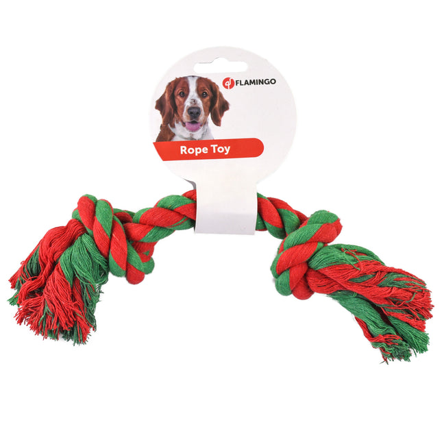 Flamingo Duocolor Rope Toy - Rope Chew Toy for Dogs - Green