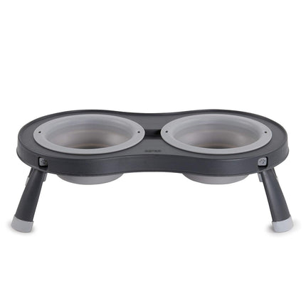 Dexas Double Elevated Feeder Large - elevated dog bowls on a stand, collapsible, large