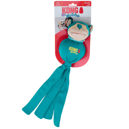 KONG Wubba Friends Ballistic Monkey - dog tug toy with tails, ball inside, and squeaker