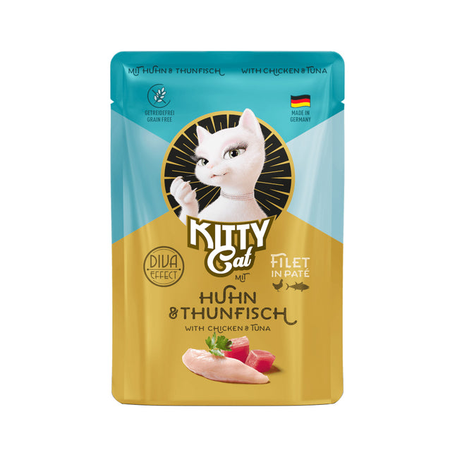 Kitty Cat Filet in Pâté Chicken & Tuna - pouch for cats, with chicken and tuna, filet in pâté