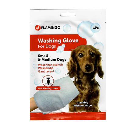 Flamingo Dog Washing Glove - moisturizing glove for washing dogs without water