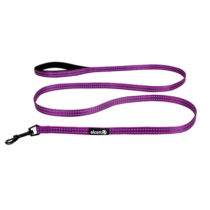 Alcott Adventure Leash 180cm Purple - reflective tape leash for dogs, purple