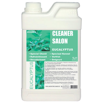 Diamex Cleaner Salon Eucalyptus - universal cleaning solution that eliminates unpleasant odors, with an eucalyptus scent.