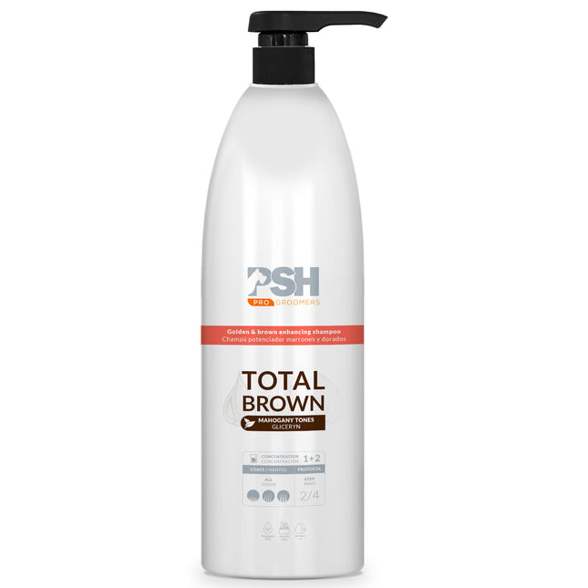 PSH Pro Total Brown Shampoo - strengthening shampoo for golden and brown coat color, concentrate 1:2