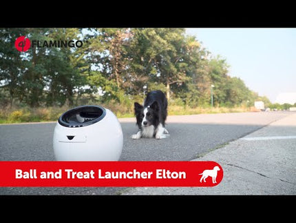 Flamingo Ball and Treat Launcher Elton - automatic ball launcher for dogs