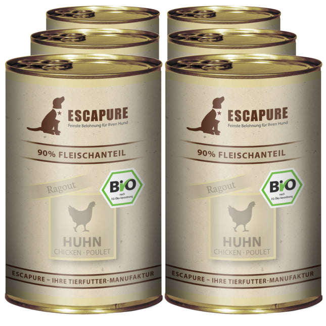 Escapure Chicken Organic - ecological, wet food for dogs, chicken with vegetables and herbs