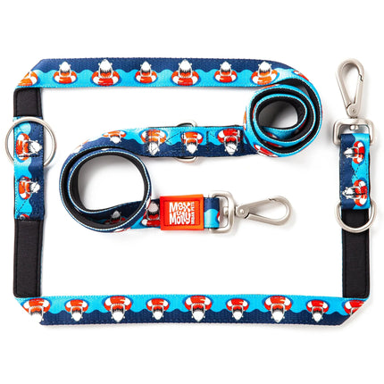 Max&Molly Multi-Leash Frenzy the Shark - adjustable leash for dogs, interesting pattern, 200cm