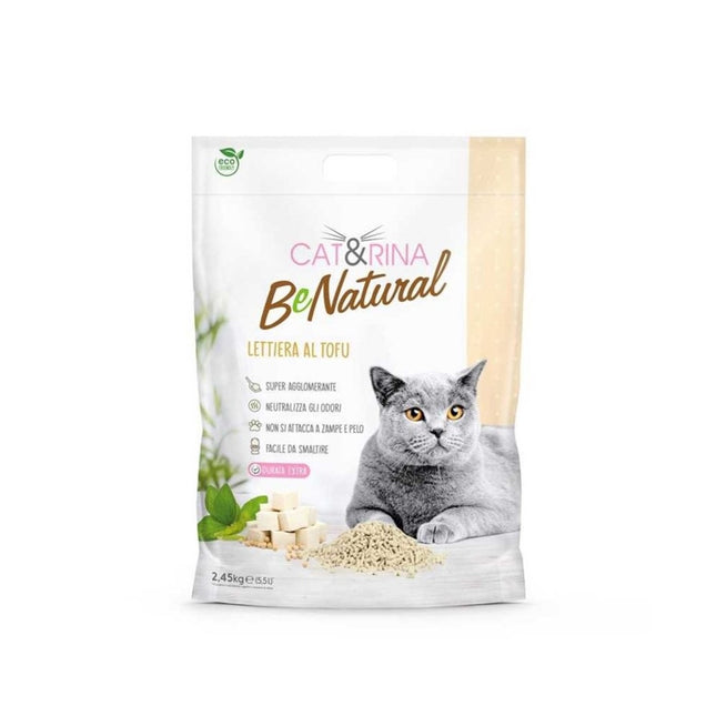 Cat&Rina BeNatural Tofu Litter Classic - plant-based cat litter, clumping, biodegradable pellets - 5.5L (2.45kg)