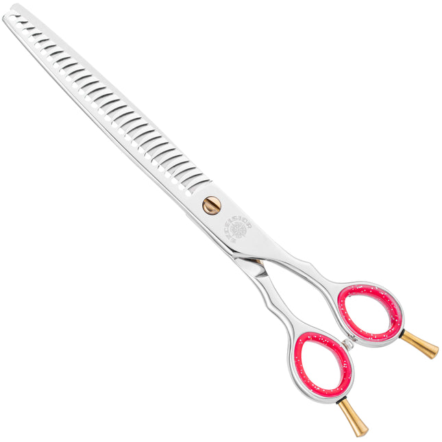 P&W Excelsior Chunker Scissors - professional single-sided thinning shears, 28 teeth