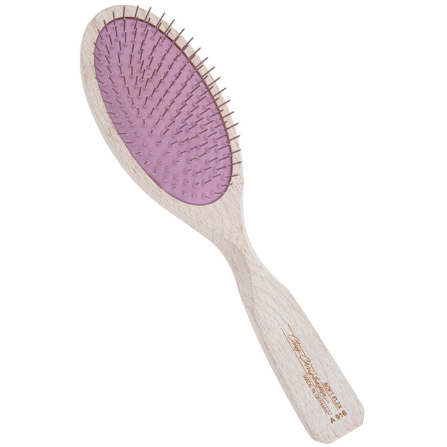 Chris Christensen Brezzy Oval Brushes - high-quality wooden brush with metal pins - soft, purple