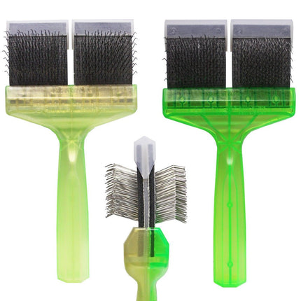 ActiVet Duo Plus Brush SilCoater 2in1 - two soft brushes in one, for long, fine, and silky coats - large 9cm