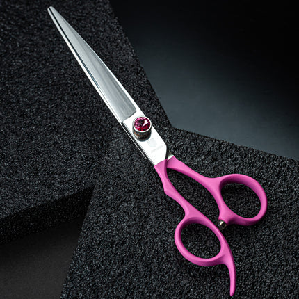 Jargem Lefty Scissors - straight grooming scissors for left-handed users with an ergonomic handle