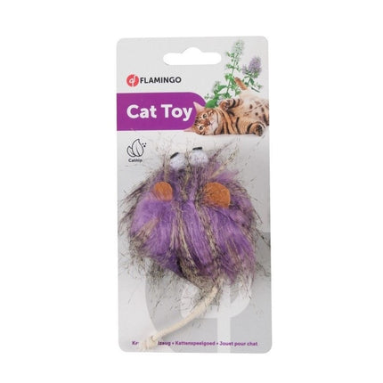 Flamingo Cat Wooly Monster - fluffy toy for cats, creature with catnip